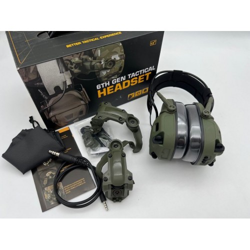 6TH GEN TACTICAL HEADSET тактическая гарнитура, звукосниматель и шумоподавление, активные в Балаково