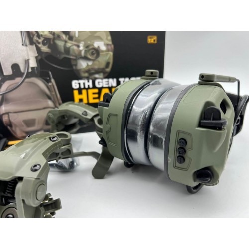 6TH GEN TACTICAL HEADSET тактическая гарнитура, звукосниматель и шумоподавление, активные в Балаково