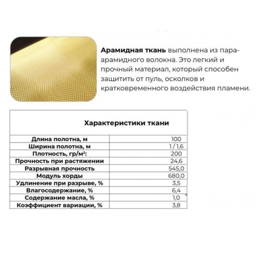 Кевлар, арамидная ткань в полотне / рулон в Балаково