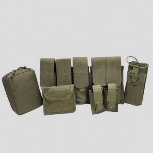 Тактический разгрузочный жилет «5 / пять карманов» с подсумками Tactical Molle Plate Carrier для съемных бронепластин в Балаково